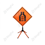 Roll Up Sign & Stand - Road Narrows Roll Up Traffic Sign